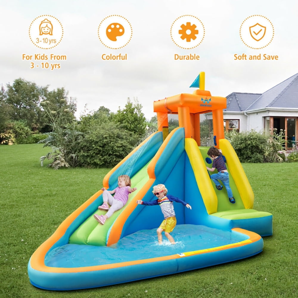 Aimee Lii Inflatable Water Slide Kids Bounce House with 740W Blower, Playhouse for Kids Outdoor