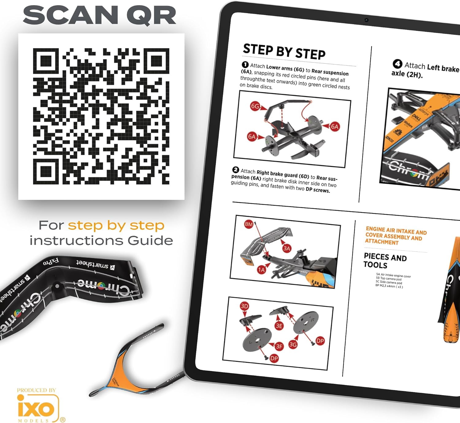 Formula 1 MCL60 Model kit - 1:18 Scale Racing F1 MCL60 Model Inspired by Lando Norris & Oscar Piastri l Building kit, Collectible diecast, 140 Pieces