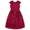 thumbnail image 3 of TiaoBug Flower Girl Dress Sleeveless Pure Color Pageant Party Gown 6-16 A Burgundy 8, 3 of 7