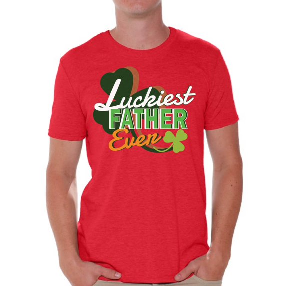 Awkward Styles St. Patty Day T-Shirt Luckiest Father Ever T Shirts for Men Irish Gifts
