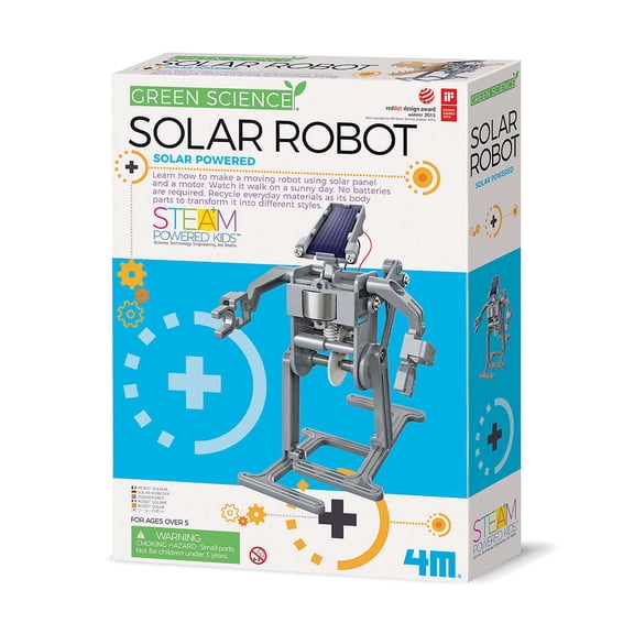 4M: Green Science - Solar Robot - DIY Walking Robot Building Kit, Renewable Energy Powered Motor, Mechanical Motion, Engineering Toy, STEAM, Kids 5 