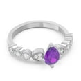 thumbnail image 3 of Diamond-Capitals 1.25 Carat Stylish Natural Diamond Amethyst Gemstone Bridal Ring for Women 14K White Gold Size 6, 3 of 8