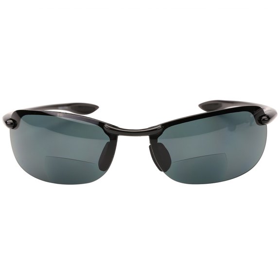"The Raptor" Polarized Bifocal Lightweight Sunglasses for Men and Women - Black - 2.50