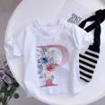 thumbnail image 3 of Camiseta de algodón con 26 letras en inglés ABCD, camiseta de verano para niños con flores, ropa informal de dibujos animados, camisetas de manga corta para niñas y niños, 3 of 5