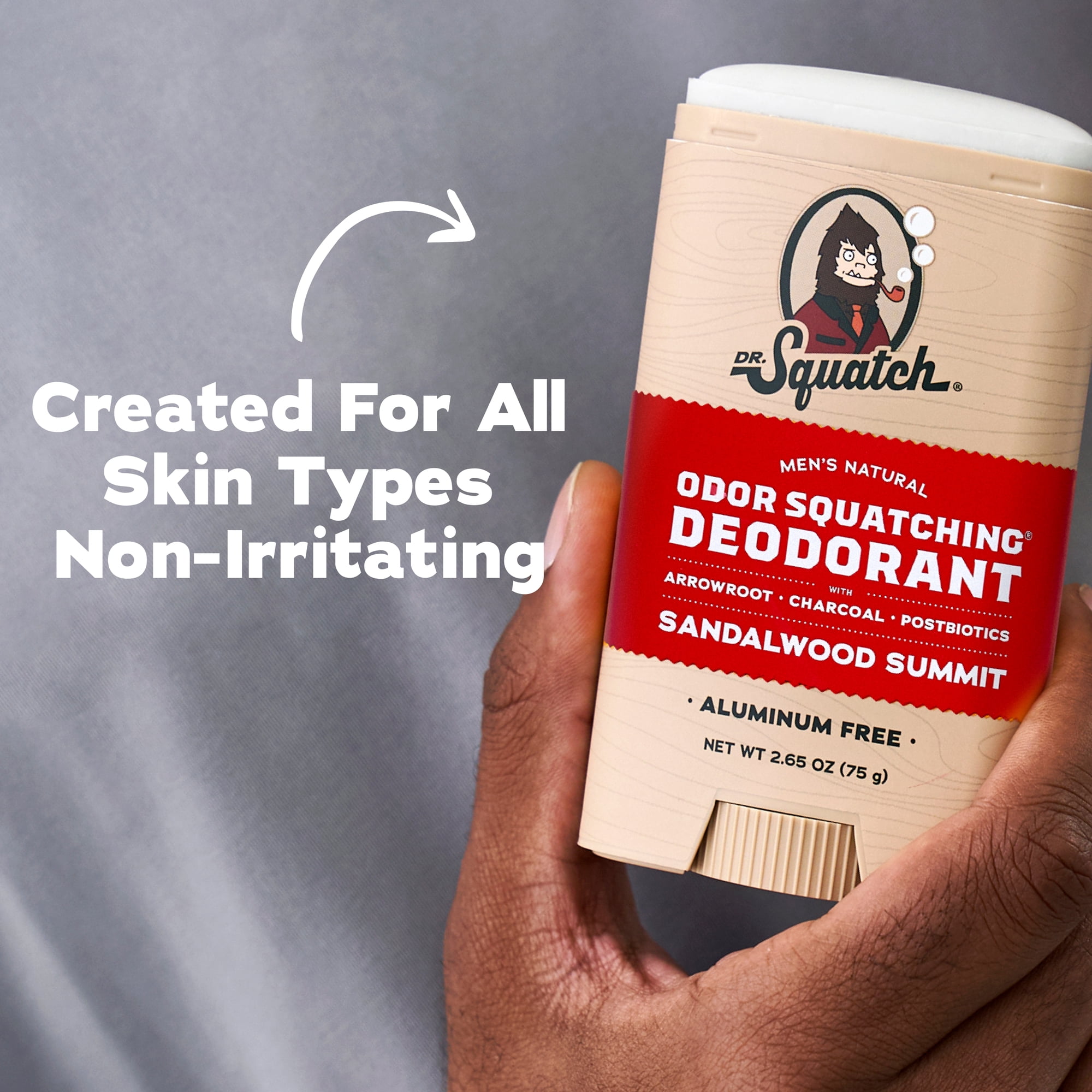 (2 pack) Dr. Squatch Mens Aluminum Free Deodorant, Natural Deodorant for Men, Sandalwood Summit, 2.65 Oz