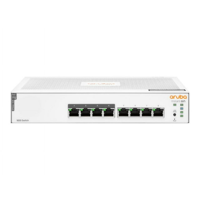 HPE Aruba Instant On 1830 8G 4p Classe4 PoE 65W Commutateur - Commutateur - Intelligent - 4 x 10/100/1000 + 4 x 10/100/1000 (PoE+) - de Bureau, Montable sur Rack - PoE+ (65 W)