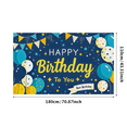 thumbnail image 3 of Blue and Yellow Happy Birthday Banner with Balloons Star Elements and Bunting Party Supplies Photography Props Backdrop Decors for Birthday Party Celebration Photo Booth Setup Home Decorations, 3 of 7