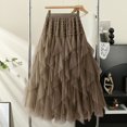 thumbnail image 2 of Fsqjgq Skirts for Women Short Trendy Casual Pleated Skirts Tulle Skirts for Women High Elastic Waist Mesh Layered Long Fairy Skirt Tutu A Line Midi Skirt Maxi Skirts Black Maxi Skirt Y2K Skirt A, 2 of 3
