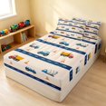 thumbnail image 3 of Erosebridal Construction Vehicle Zipper Twin Comforter Sets with Fitted Sheet and 2 Pillowcases, Truck Zipper Bedding Set, Blue Road, Polka Dots Reversible, 3 of 7
