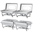 thumbnail image 7 of Chafing Dish Buffet Set 4 Pack: TINANA 8QT Stainless Steel Chafing Dishes for Buffet, Chafers and Buffet Warmers Sets for Parties, Events, Wedding, Camping, Dinner, 7 of 7