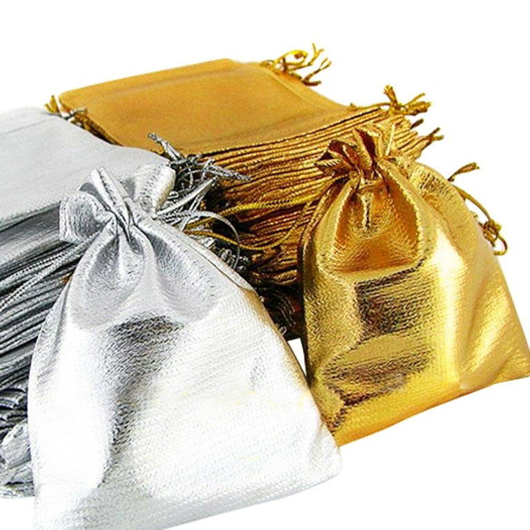 Premium Gift Bags Golden Silvery Fabric Bags Suitable - Temu