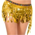 thumbnail image 2 of AGWOLF Belly Dance Hip Scarf with Tassels Sequins Sparkly Performance Skirt Wrap Music Festival Clothing, 2 of 7