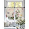 thumbnail image 4 of Easter Bunny Sheer Curtains 54 Inch Length 2 Panels Set Window Treatments, Spring Flower Daisy Tulips Vintage Leaves Rod Pocket Semi Curtains for Living Room/Bedroom/Kitchen Décor, 104"W x 54"L, 4 of 7