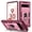 Pink + Rose, variant on Rugged for Google Pixel 8A Case with Camera Lens Sliding Cover Protective Phone Case with Rotated Ring Holder Stand, Heavy Duty Shockproof Magnetic Car Mount Case for Google Pixel 8A, Black