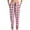 Pink #004, variant on Women's Buffalo Plaid Print Jogger Pants with Pockets Drawstring Cuffed Ankles Casual Pajama & Lounge Pant Blue XL