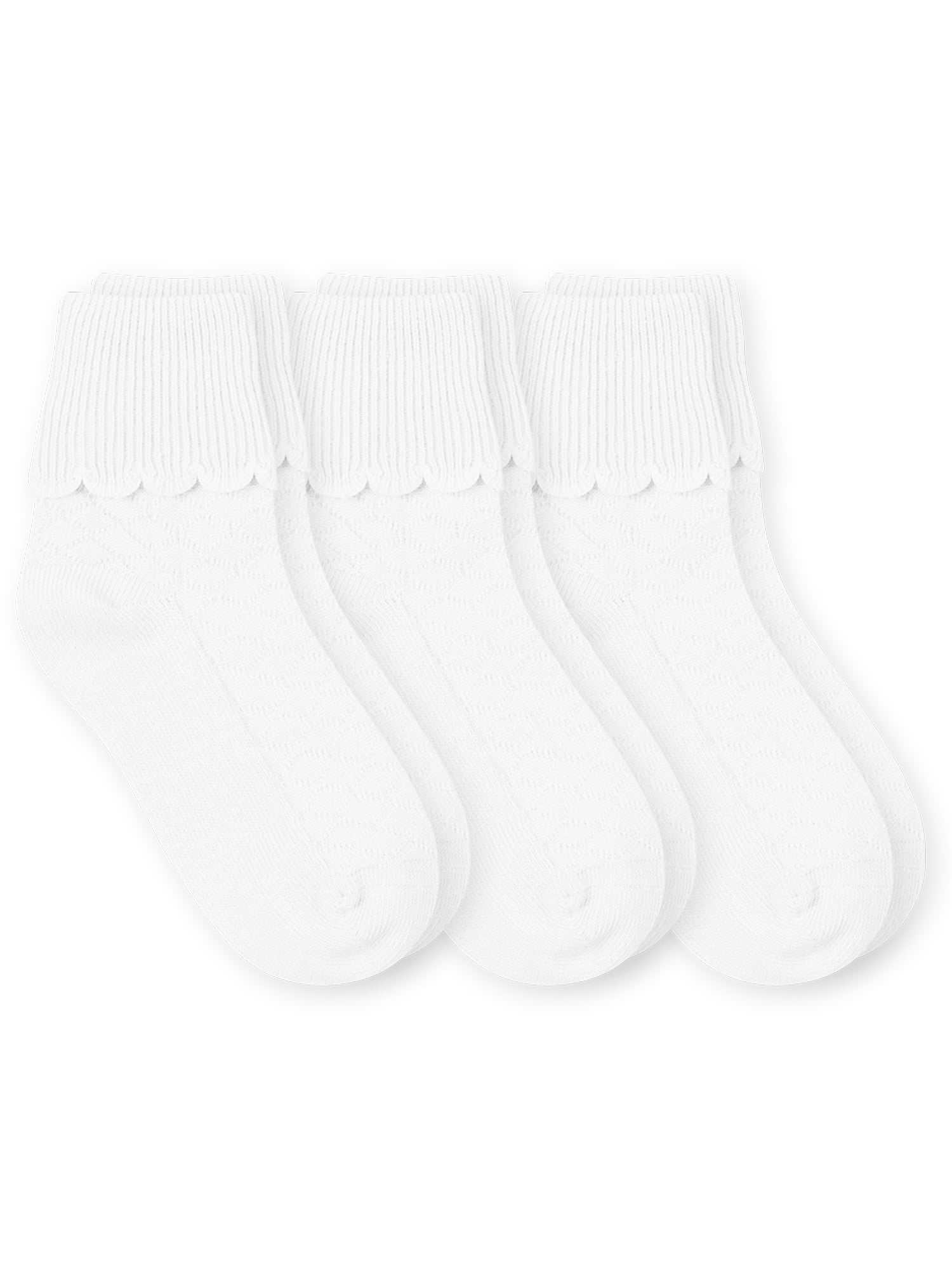 Jefferies Socks Girls Turn Cuff Socks 3Pack, Sizes XSL
