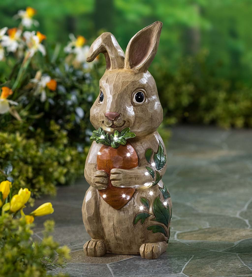 Rabbit Statue Home Indoor Outdoor Art Sculpture Ornaments Collectible Gift 