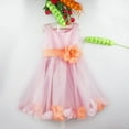 thumbnail image 4 of inhzoy Kids Flower Girls  Wedding Bridesmaid Dress Princess Pageant Birthday Party Prom Ball Gown Orange 2, 4 of 8