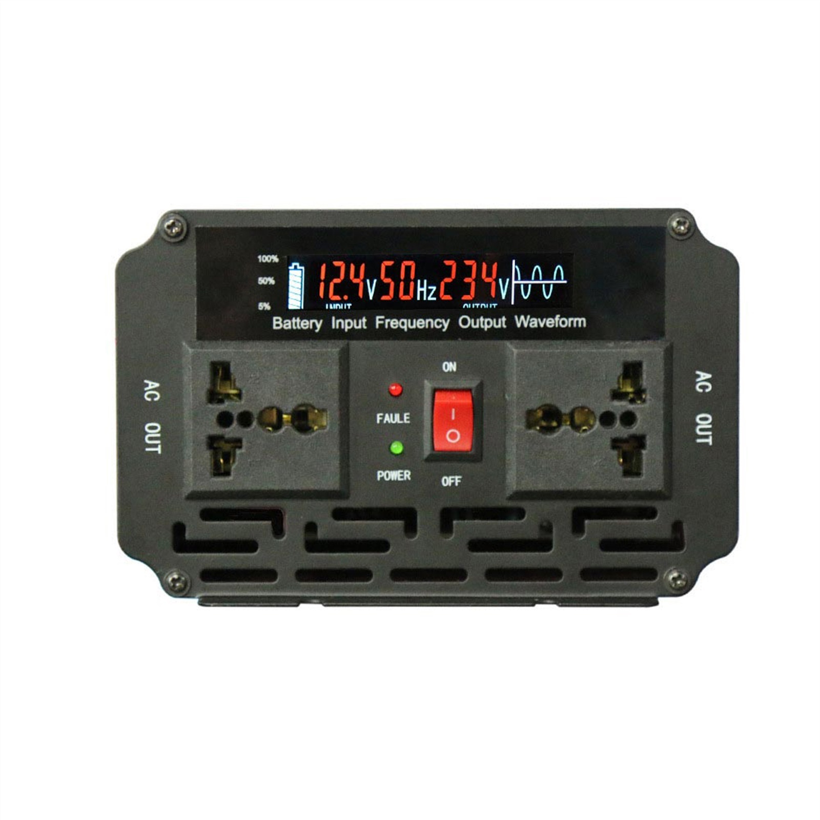 Peak Pure Sine Converter 500W 1000W 1500W 2000W 2500W 3000W Peak Pure Sine Converter 12V 220 Inverter Solar Inverter 50Hz 60Hz With LCD For Home Electrical Electrician ,Portable Design