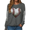 thumbnail image 7 of felwors Baseball Sweatshirt for Womens 2025 Long Sleeve Comfy Baseball Shirts Softball Crewneck Graphic Pullover Top Dark Gray, M, 7 of 7