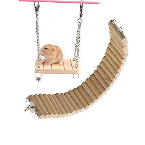Hamster Bridge Hamsters Wood Swing Small Pet Ladder Stand Platform
