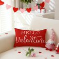 thumbnail image 3 of Red Valentines Day Pillow Covers 12x20 inch Hello Valentine Love Heart Cushion Case Valentines Day Decorations for Sofa Couch, 3 of 6