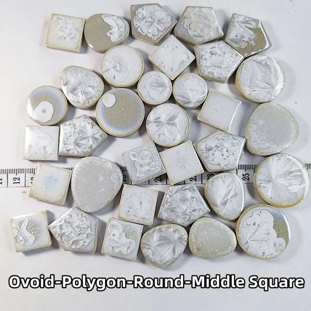 100g/3.5oz Porcelain Mosaic Tiles 5mm/0.2in Thickness Irregular Size Polygon/Ovoid/Round/Square Ceramic Tile DIY Mosaic Tile