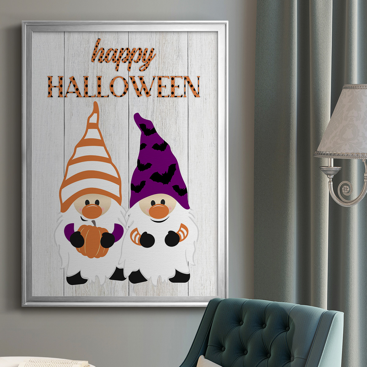 Halloween Gnomes Premium Framed Print - Ready to Hang