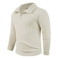 thumbnail image 2 of Stamzod Sweatshirts for Men Solid Color Stand Collar Long Sleeve 1/4 Zip Pullover Mens Sweatshirt Casual Warm Athletic Shirts White L, 2 of 7