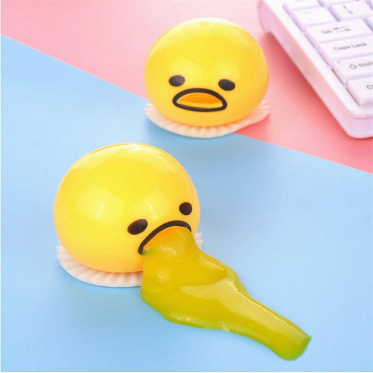 Squishy Puking Egg Yolk Stress Ball With Yellow Goop Joke Ball Squeeze toy  new