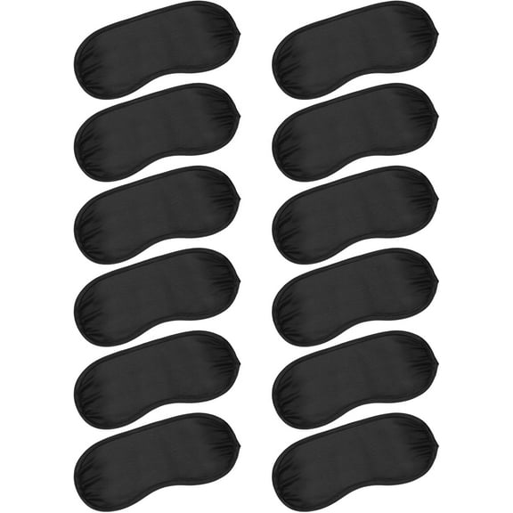 12 Pcs Sleep Mask, Blindfold Eye Masks With Elastic Straps For Women Men, Night Eyeshade Eye Cover For Party Games Travel Sleep Team Build Party Supply, Black