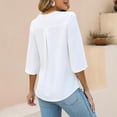 thumbnail image 6 of Womens Blouses 3/4 Sleeve V Neck Ladies Summer Top 2025 Business Dressy Casual Outfits Work Shirt for Women, 6 of 6