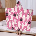 thumbnail image 5 of Halloween Ghosts with Boo Hooded Bath Towel，60"x35" for Ages 3 To 12 Kids, Quick Dry Lightweight Soft Microfiber Hood Beach Towel Cover Up for Kids, 5 of 7