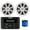 White, variant on Kicker Weather-Resistant Marine Bluetooth USB AM/FM Digital Media Stereo Receiver with Pair (QTY 2) of 6.5" 150 Watt Max 2-Way OEM Replacement White Boat Audio Speakers, 50-Feet 16-Gauge Speaker Wire