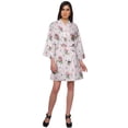 thumbnail image 2 of Moomaya Short Robe For Women Plus Size Printed Cotton Robe Lightweight Nightwear, 2 of 5