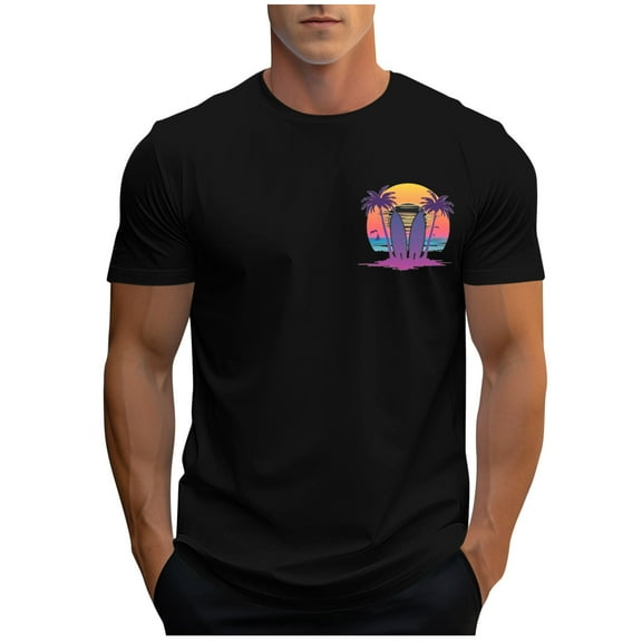 Fmbrln Graphic Tees for Men Fashion Casual Crew Neck Short Sleeve Sports T-shirts Summer Hawaiian Beach Tops