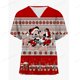 thumbnail image 1 of Women's Nurse Uniform Short-sleeved V-neck Work Clothes Women's Disney Mickey Mouse Printed Christmas Medical Care ClothesXXL Gao Jinjia LED, 1 of 2