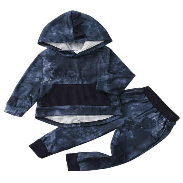 Ensemble Deux Pièces Garçon Patchwork Forme de Dinosaure à Manches Longues avec Poche + Pantalon