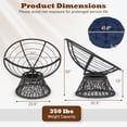 thumbnail image 3 of Gymax 360-Degree Swivel Papasan Chair Round Wicker Lounge Chair w/Thick Cushion&Metal Frame Navy Blue, 3 of 10