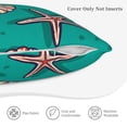 thumbnail image 5 of Bingfone Starfish And Shell Linen Throw Pillow Covers Cushion Case Pocket Button Vintage Farmhouse Pillowcase For Sofa Couch Bed 16"X16", 5 of 9