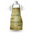 thumbnail image 3 of Best Friend Apron, Loyal Friend Is Worth 0 Thousand Relatives Lettering, Unisex Kitchen Bib with Adjustable Neck for Cooking Gardening, Adult Size, Pale Yellow Green Khaki, by Ambesonne, 3 of 4