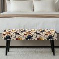 thumbnail image 4 of FKELYI Halloween Pumpkin Black Cat Bat Print Bench Cover Anti-Dust Dining Bench Covers for Bedroom Living Room Rectangle Seat Cushion Protector Furniture Slipcover, 4 of 7