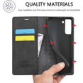 thumbnail image 6 of Case for Samsung Galaxy S22 5G, Vintage Classic Matte Leather Wallet Case Flip Notebook Style Cover with Magnetic Closure Kickstand Card Slots - Black, 6 of 16