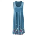 thumbnail image 4 of Cyber&Monday Deals USSUMA Sundresses for Women Plus Size Women's Beach Summer Dresses Floral Printed Casual Round Neck T Shirt Dresses Plain Tank Dress, 4 of 4