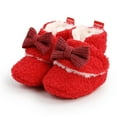 thumbnail image 2 of IROINNID Infant Baby Winter Warm Shoes Plush Cotton Soft Sole Cute Bow-knot Warm Shoes, Size 0-15M, 2 of 5