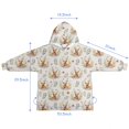 thumbnail image 7 of Beige Highland Cow Flower Pattern Blanket Hoodies for Kids 6-13YR Oversize Wearable Blanket Hoodies for Boys Girls Teens, 7 of 7