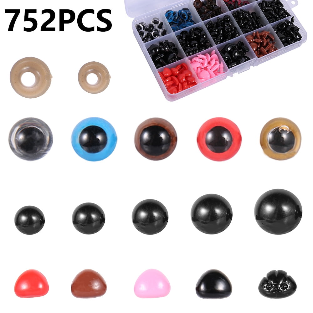 Plastic Button Eyes, 200 Pieces 5-12 mm Safety Eyes, Amigurumi Eyes, Safety  Eyes for Crochet Animals, Teddy Eyes, Safety Eyes and Safety Noses, Eyes