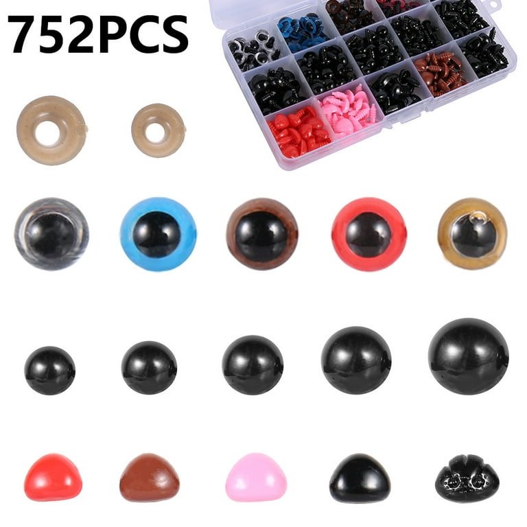 752PCS Black Safety Eyes Noses Washer Box For Teddy Bear Making
