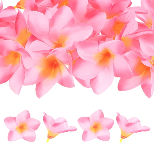 Uxcell 20-Pack Cabezas de Flores Plumeria Artificiales, 2.36"/ 6cm Flores Plumeria Falsas de Seda para Manualidades DIY, Rosa
