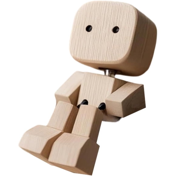 YISITIAN Cute Magnetic Wooden Man Figure | Movable Joints, Portable Handmade Decor for Car, Desktop Camping Van & Truck AZ1014-1458
